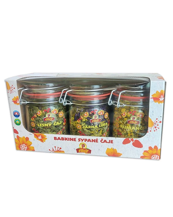 Produktové balenie Babkine sypané čaje - sklenená dóza 400 ml