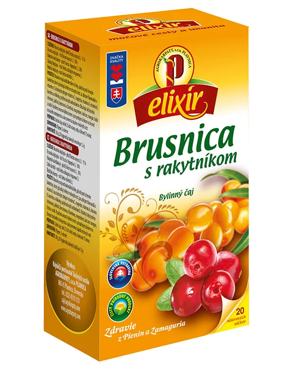 Produktové balenie Brusnica s rakytníkom