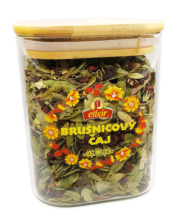 Produktové balenie Brusnicový čaj - sypaný čaj v sklenenej dóze 1l