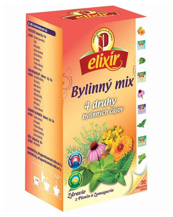 Produktové balenie Bylinný mix - 4 druhy bylinných čajov