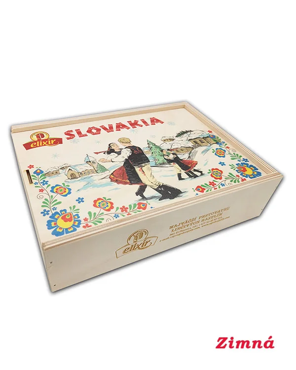 Produktové balenie Slovakia vzor východ - drevená čajová kazeta zimná