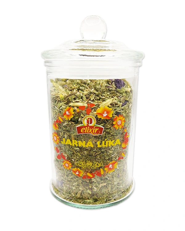 Produktové balenie Jarná lúka - sypaný čaj v sklenenej dóze 330ml
