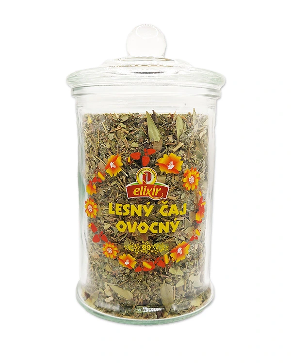 Produktové balenie Lesný čaj ovocný - sypaný čaj v sklenenej dóze 330ml