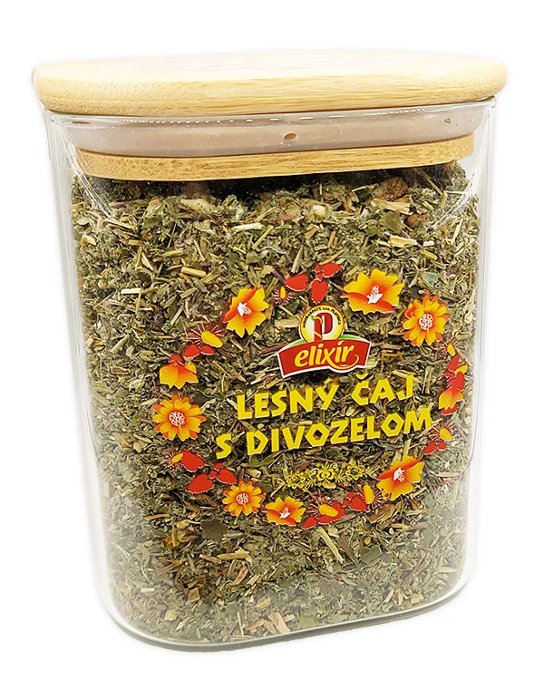 Produktové balenie Lesný čaj s divozelom - sypaný čaj v sklenenej dóze 1l