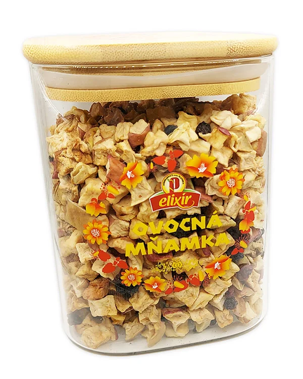 Produktové balenie Ovocná mňamka - sypaný čaj v sklenenej dóze 1l