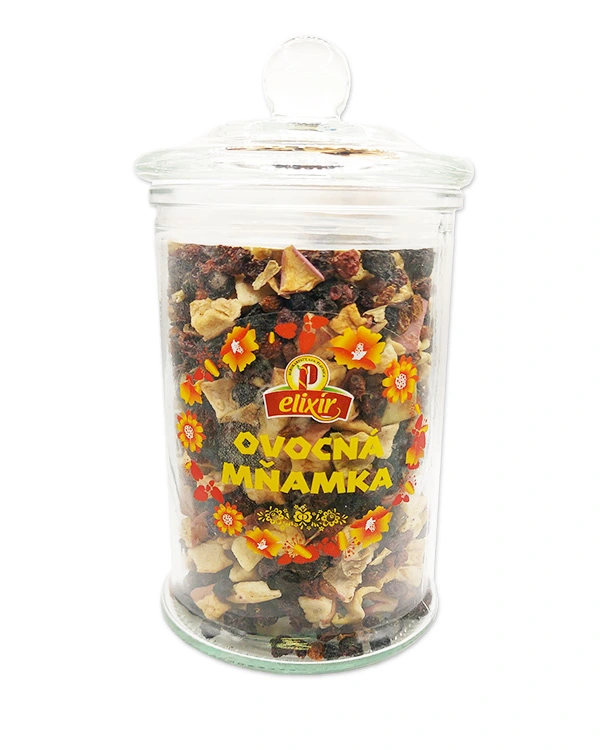 Produktové balenie Ovocná mňamka - sypaný čaj v sklenenej dóze 330ml