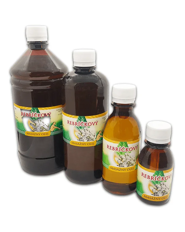 Produktové balenie Rebríčkový masážny olej
