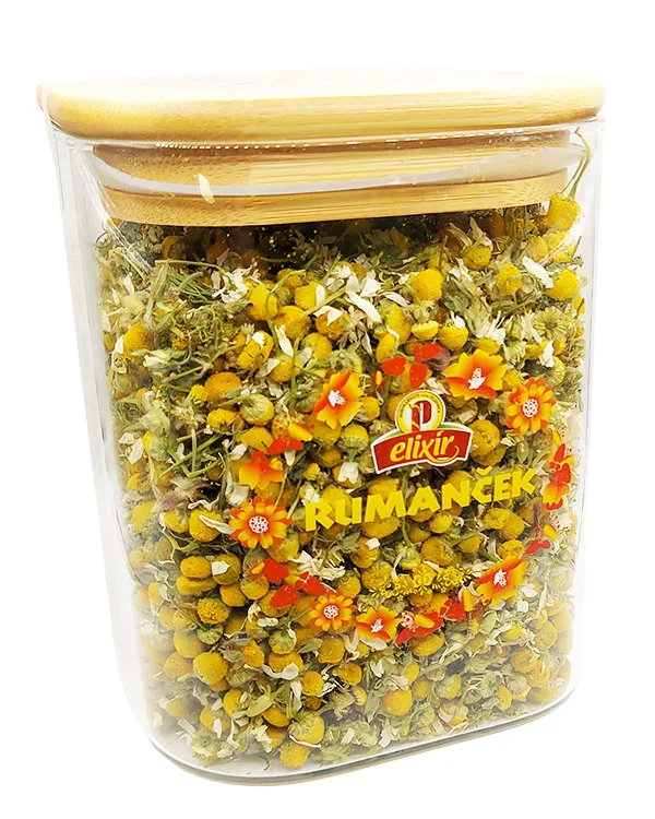 Produktové balenie Rumanček kamilkový - sypaný čaj v sklenenej dóze 1l