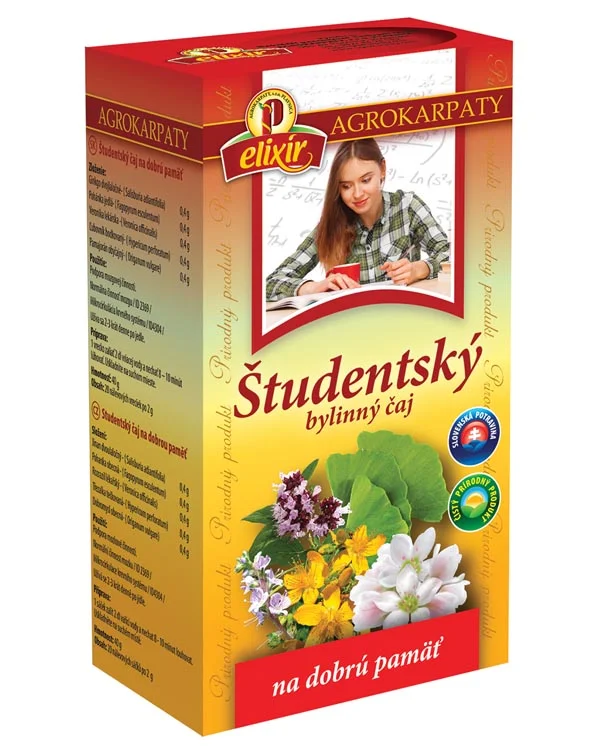 Produktové balenie Študentský čaj na dobrú pamäť