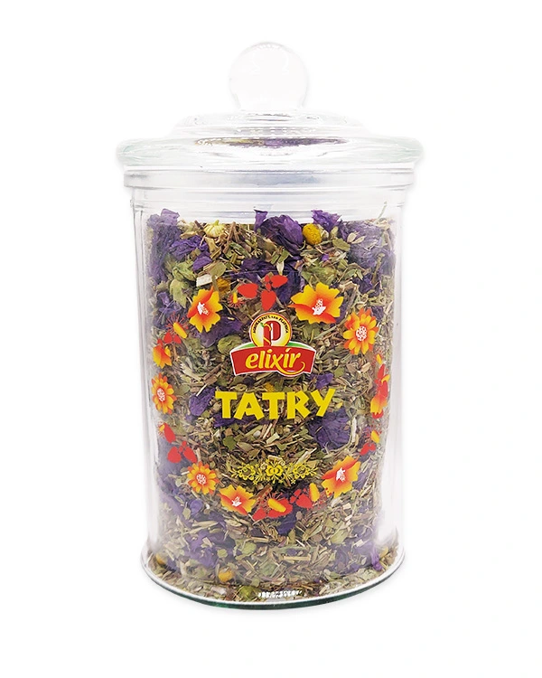 Produktové balenie Tatry - sypaný čaj v sklenenej dóze 330ml