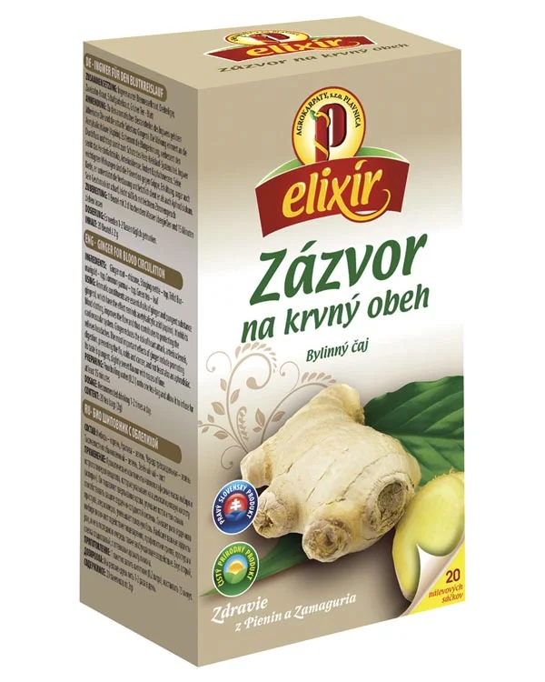 Produktové balenie Zázvor na krvný obeh